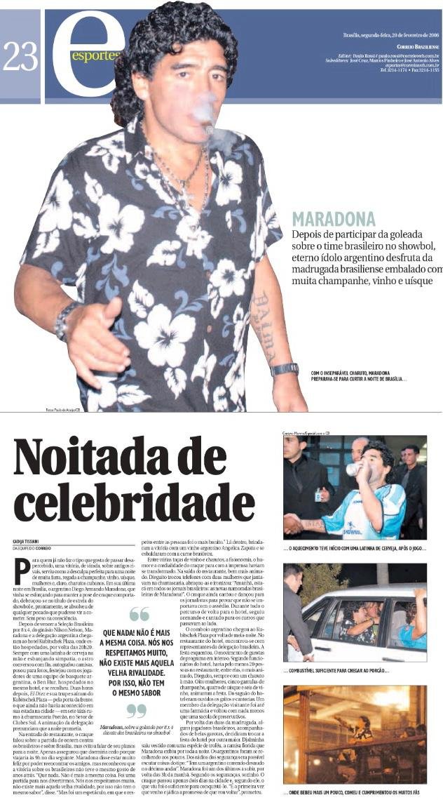 P&aacute;gina do jornal Correio Braziliense em 2006