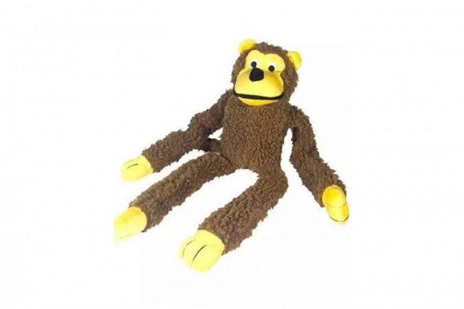 Macaco Chalesco Brinquedo para C&atilde;es Pel&uacute;cia Marrom, da Petz (R$ 25,90) 