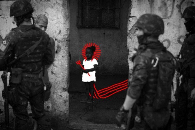 Obra de Mulambô na exposição Tá me vendo? Tá me ouvindo? Narrativas do digital, da Casa Niemeyer