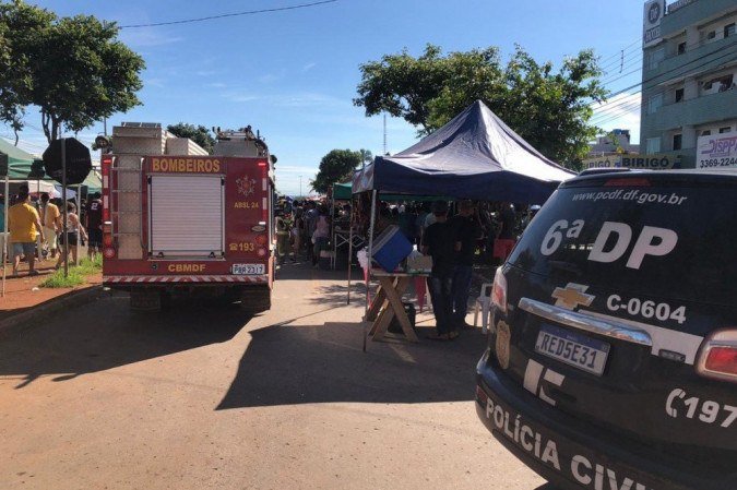 Disparos mataram um homem e feriram três mulheres - (crédito: Divulgação/Bombeiros) Disparos mataram um homem e feriram três mulheres - (crédito: Divulgação/Bombeiros)