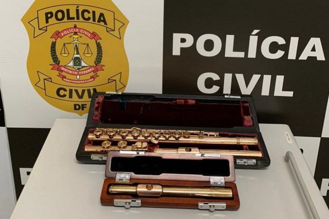 O instrumento foi furtado em 2017, durante o Festival Internacional de Flautista de São Paulo -  (crédito: PCDF/Divulgação)
