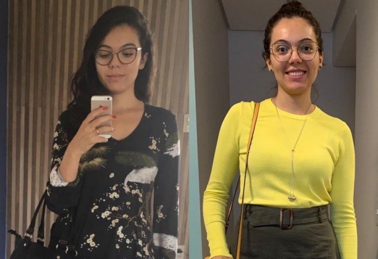 O antes e o depois da cliente Nadia Luiza