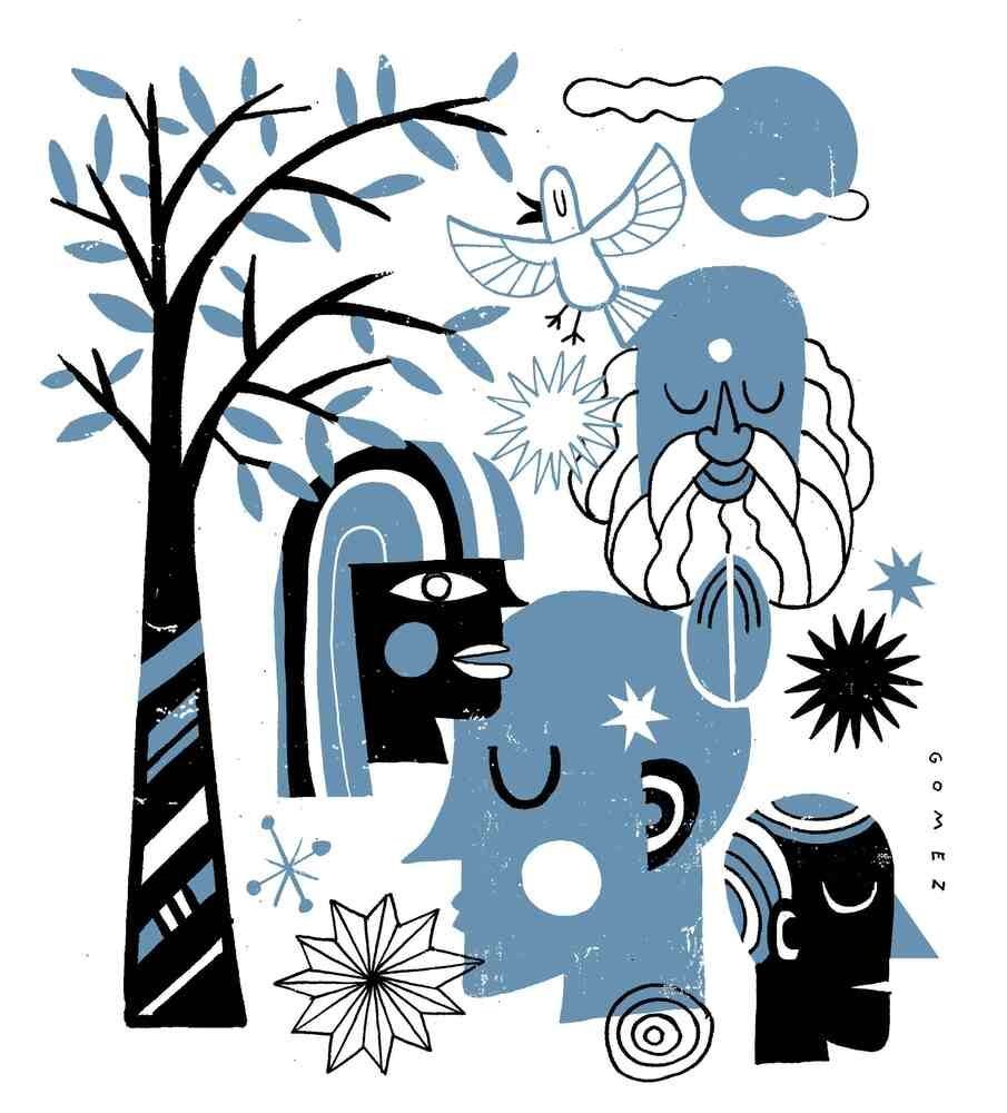 guru, natureza, paz, pessoas, pessoas, árvore, pássaro, guia espiritual