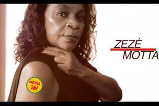 Zezé Motta na campanha Vacina já -  (crédito: Instagram @aptroficial/ reprodução )