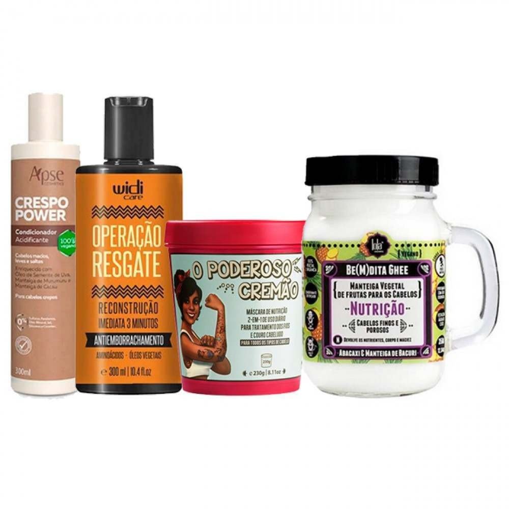 Combo cronograma capilar para cabelos porosos, Dermabox (R$ 156,90)
