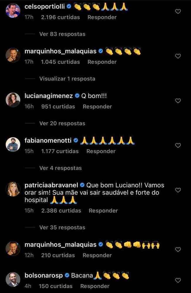Comentários em postagem de Luciano Hang Comentários em postagem de Luciano Hang