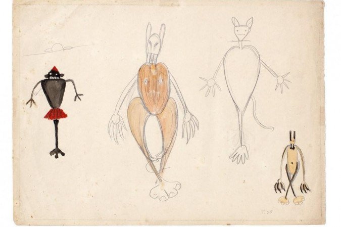 Saci e três estudos de bichos, 1925, Tarsila do Amaral -  (crédito: Hugo Curti/Divulgação)