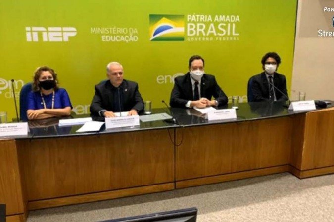 O evento foi transmitido ao vivo no canal do Inep no YouTube -  (crédito: YouTube/Reprodução)