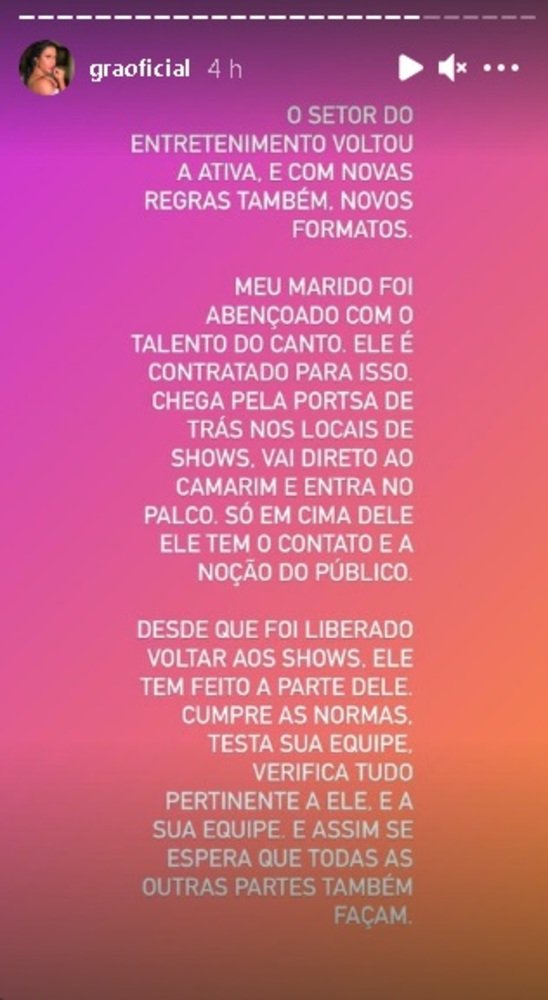 Declaração Gracyanne Barbosa