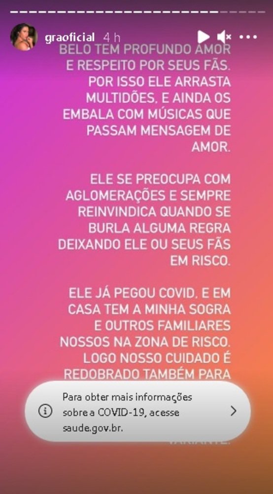 Declaração Gracyanne Barbosa