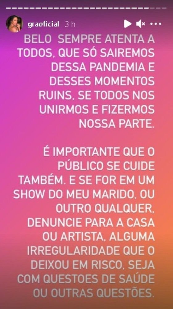 Declaração Gracyanne Barbosa