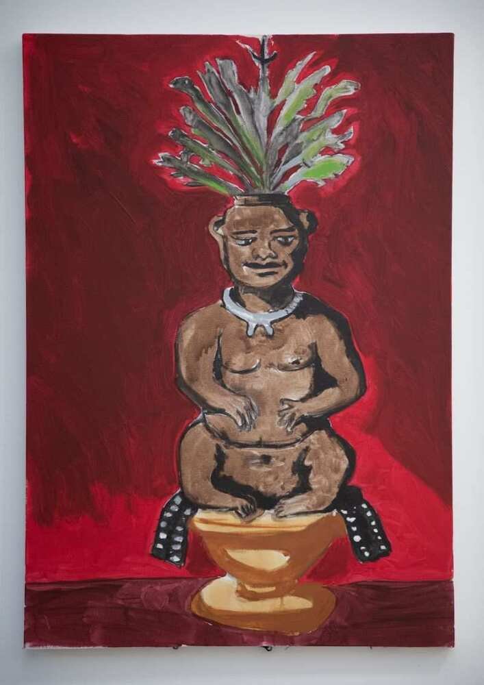 Obras do artista Moisés Patrício na exposição 'Yangí', na galeria Karla Osório