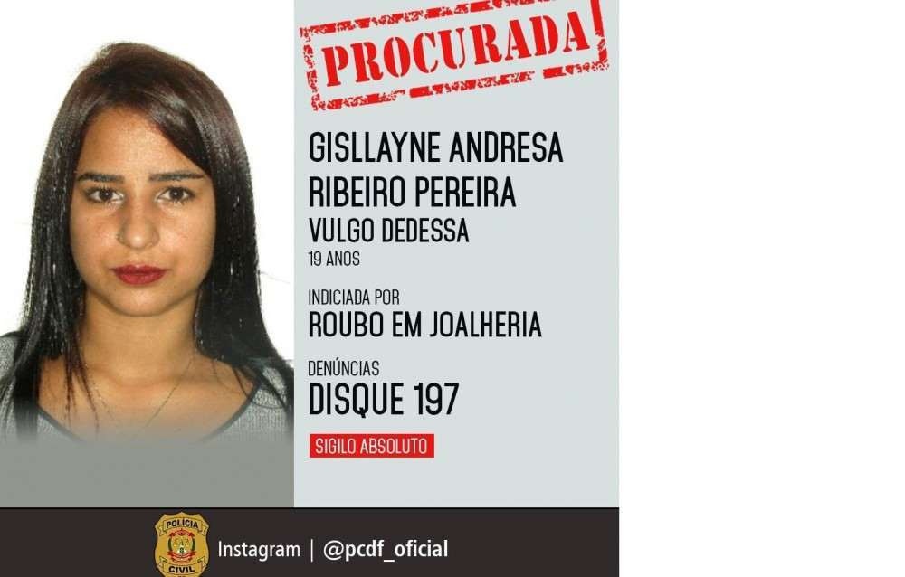 Presa jovem de 19 anos foragida por assaltar joalheria no DF