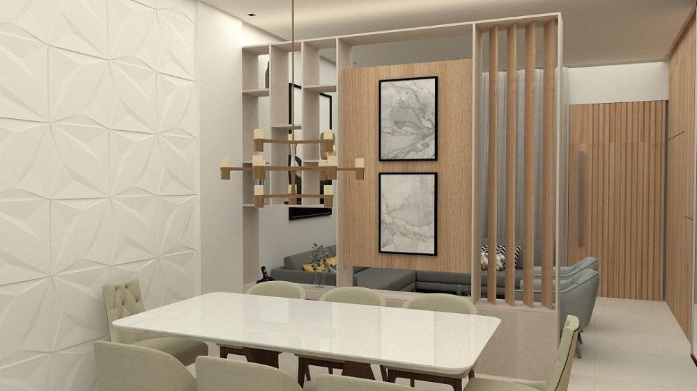 Sala multifuncional, sala de estar e jantar no mesmo ambiente, casa do analista de sistema Rafael Magalhães Sala multifuncional, sala de estar e jantar no mesmo ambiente, casa do analista de sistema Rafael Magalhães