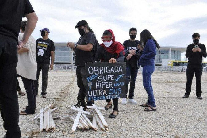 Manifestação foi em frente ao Palácio do Planalto