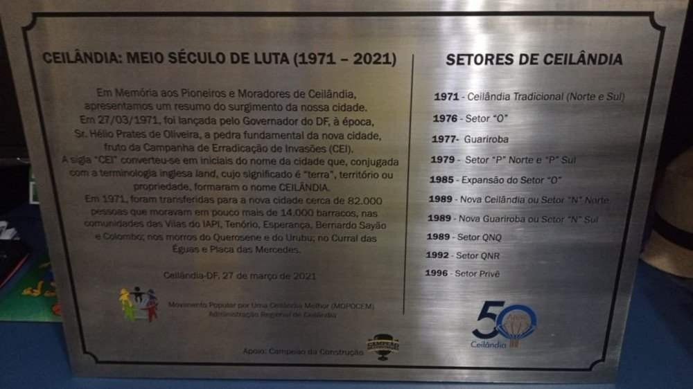 Placa anivers&aacute;rio Ceil&acirc;ndia
