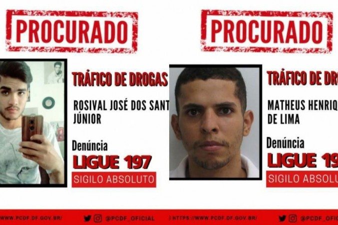 Identidade de denunciantes que tiverem informações sobre os suspeitos serão mantidas em sigilo - (crédito: PCDF/Divulgação) Identidade de denunciantes que tiverem informações sobre os suspeitos serão mantidas em sigilo - (crédito: PCDF/Divulgação)