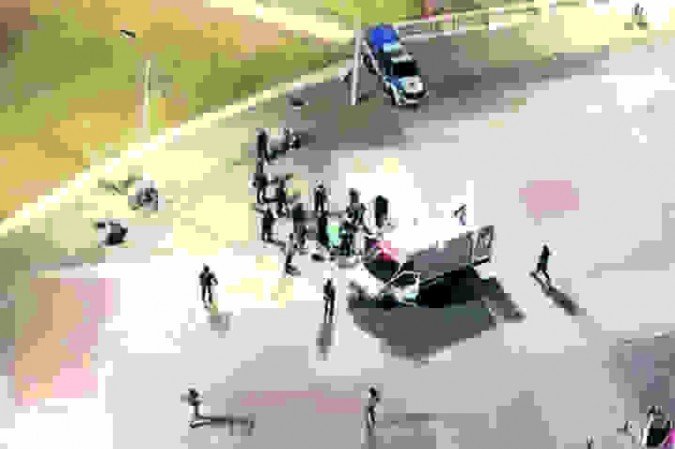 Trecho de vídeo mostra, de longe, Wesley sendo atendido depois de alvejado