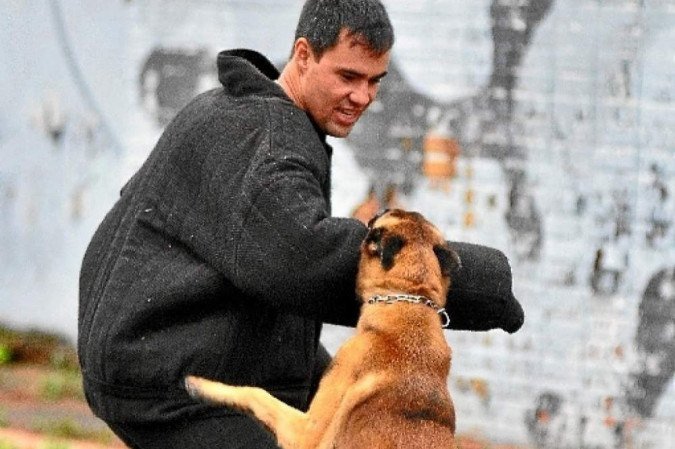 Atualmente, método usado pelo batalhão é de rastreio, em que o animal segue um caminho deixado em áreas como matas -  (crédito: Breno Fortes/CB/D.A Press)