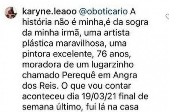 Pedido de Karyne no post da O Boticário