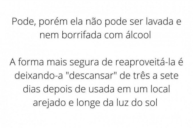 orientações máscaras N95 