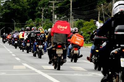 Os entregadores entraram em greve nacional nesta sexta-feira (23/9) em várias regiões do país, incluindo o Distrito Federal -  (crédito: Carlos Vieira/CB/D.A Press)
