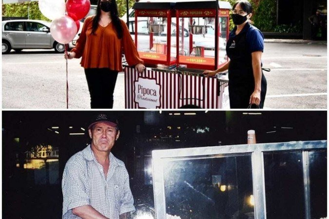 novos carrinhos de pipoca doados no hospital santa lúcia 