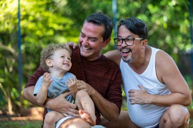 José Barreto Hotten e o parceiro com o filho, Bernardo -  (crédito: Gilberto Soares)