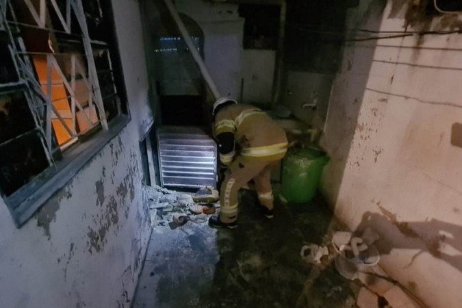 O vazamento aconteceu em um botijão de gás -  (crédito: Divulgação - CBMDF)