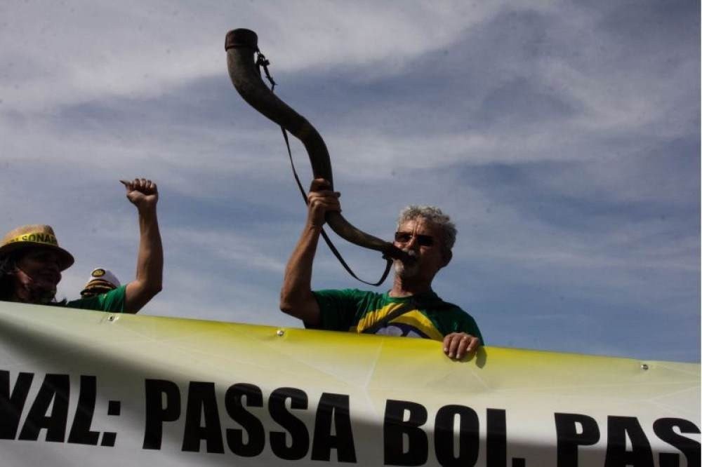 Manifestação na Esplanada dos Ministérios neste sábado com Bolsonaro