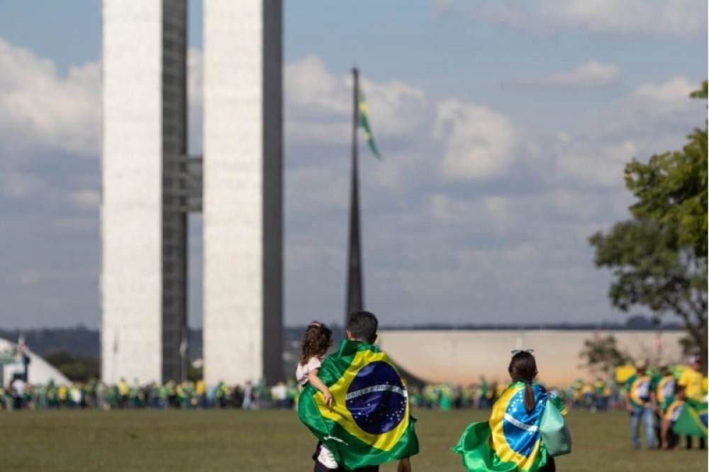 Manifestação na Esplanada dos Ministérios neste sábado com Bolsonaro