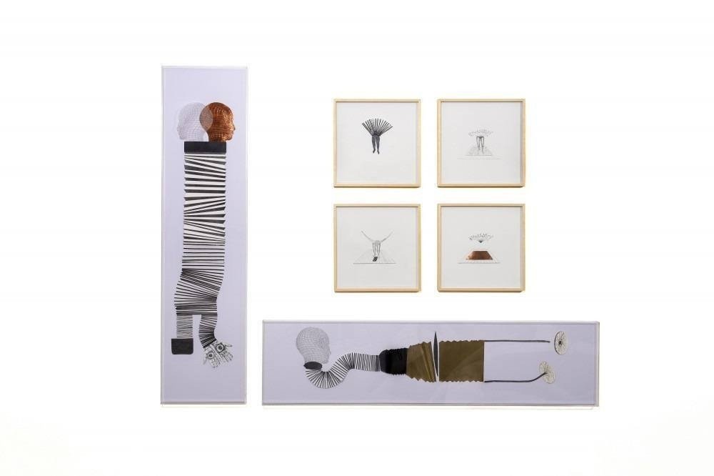 Eneida Sanches - Da série 'Afecções' (2019). Chumbo sobre papel manteiga, desenho sobre papel algodão, gravura e cobre 200 x 45 x 3 cm.