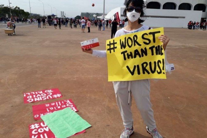 Manifestações contra Bolsonaro em Brasília