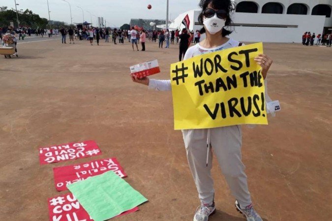 Manifestações contra Bolsonaro em Brasília