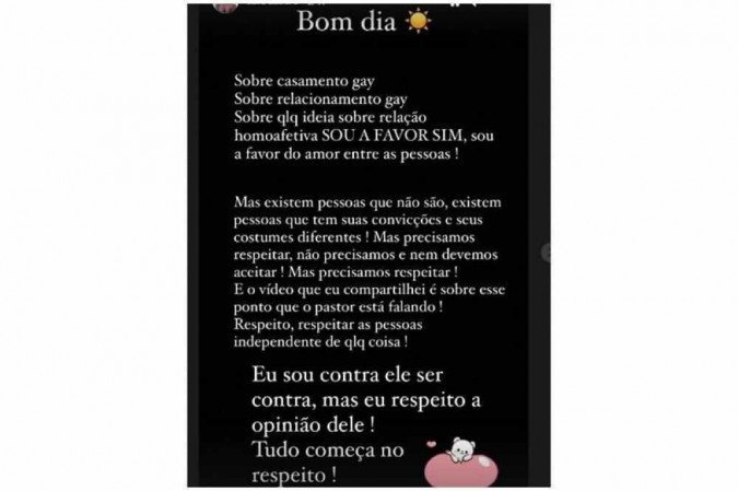 Postagem de Caio Castro sobre vídeo de pastor com conteúdo homofóbico