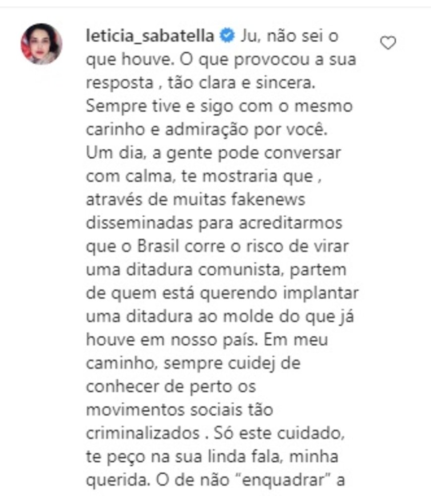 Comentário Juliana Paes