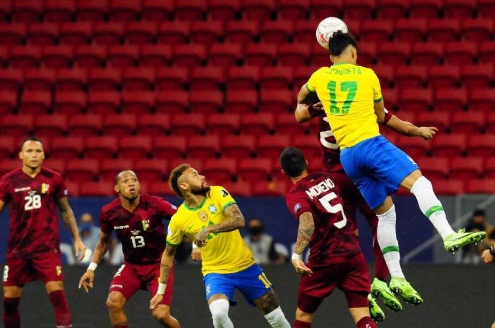 Imagens da partida entre Brasil e Venezuela neste domingo (13/6)