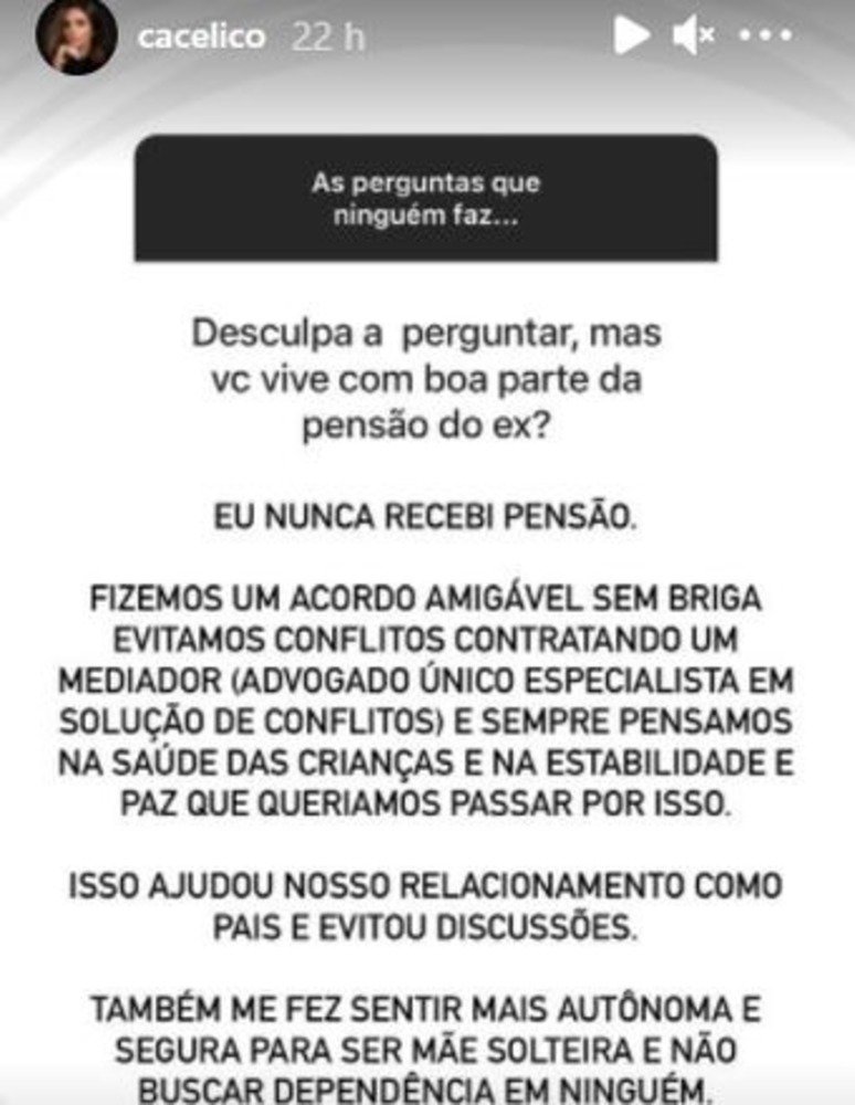 Carol Celico fala sobre separa&ccedil;&atilde;o com Kak&aacute; e revela nunca ter recebido pens&atilde;o