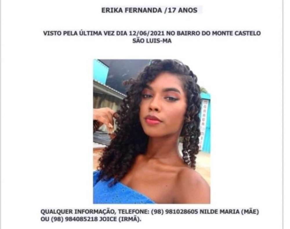 Bailarina de 17 anos está desaparecida desde sábado em São Luís