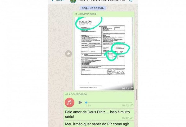 Prints de WhatsApp mostram denúncia do deputado Luís Miranda sobre compra da Covaxin