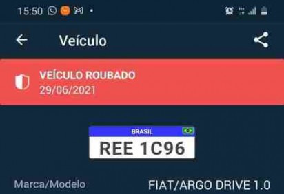 Carro da vítima roubado no latrocínio