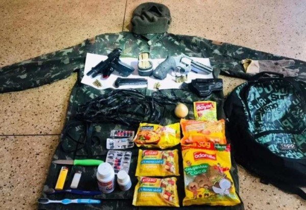 Itens encontrados na mochila de Lázaro Barbosa