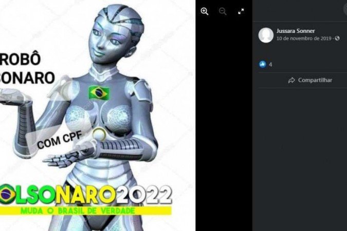 Jussara é bolsonarista e mostrou apoio ao presidente Bolsonaro por diversas vezes nas redes sociais