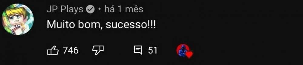 O youtuber JP Plays, famoso na &aacute;rea de jogos e detentor de mais de 10 milh&otilde;es de inscritos no canal, desejou sucesso ao garoto