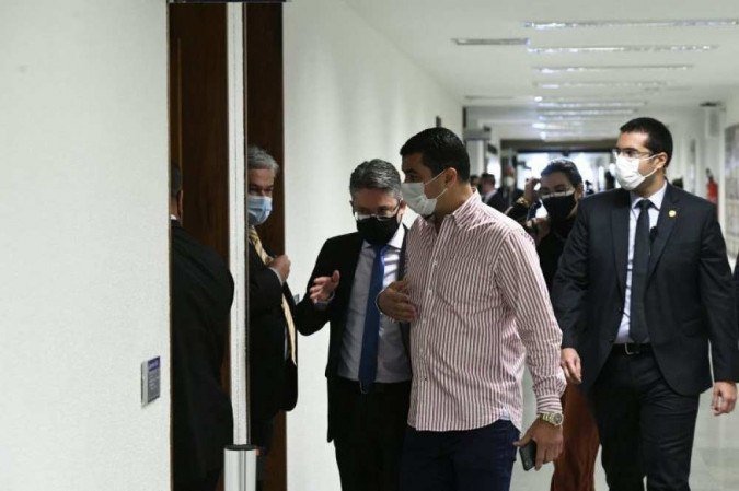 Luis Miranda seguiu para a CPI assim que soube do áudio usado contra ele
 -  (crédito: Edilson Rodrigues/Agencia Senado)