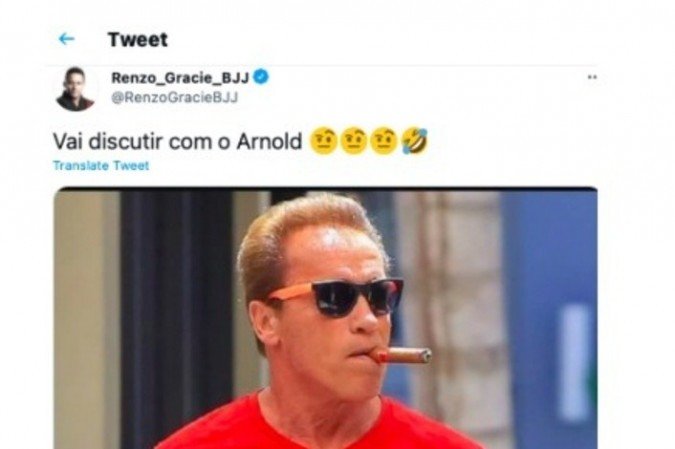 Arnold Schwarzenegger em foto fake de apoio a Bolsonaro 