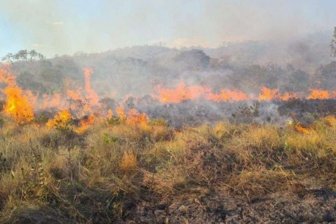 Incêndio de grandes proporções atinge reserva ambiental, em