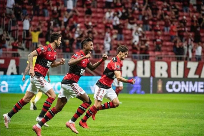 Flamengo vence Defensia y Justicia por 4 x 1, pelas oitavas de final da Lobertadores, no Mané Garrincha -  (crédito: Alexandre Vidal / Flamengo)