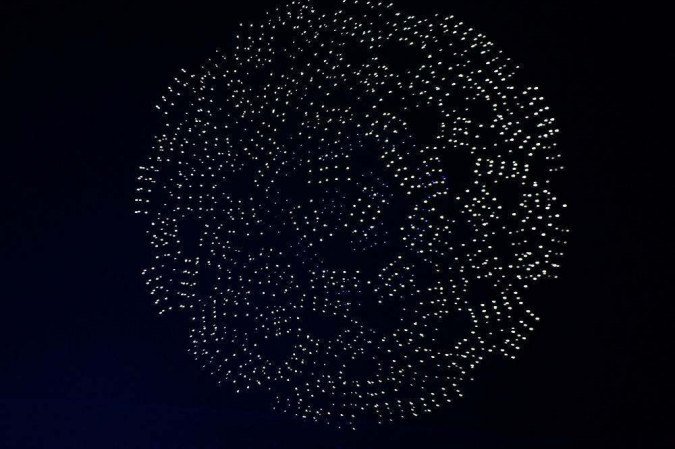 Drones fly together to create the Tokyo 2020 Olympic Games' emblem in the sky over the Olympic Stadium during the opening ceremony of the Tokyo 2020 Olympic Games, in Tokyo, on July 23, 2021.
Franck FIFE / AFP