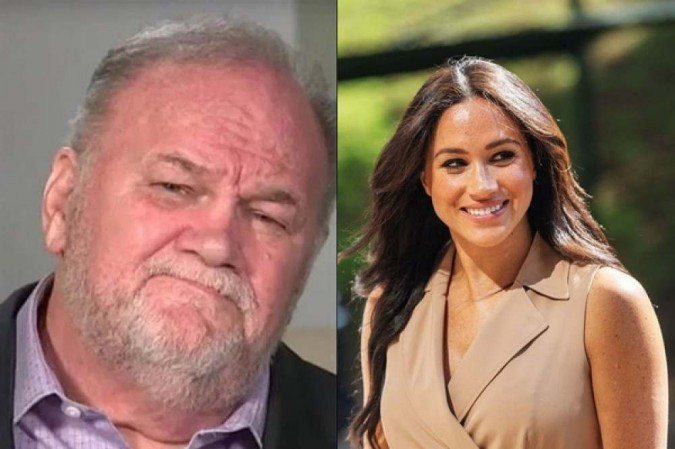 Meghan Markle brigou com o pai em 2018, depois de ele combinar com paparazzis flagrantes da filha - (crédito: Youtube/Reprodução e MICHELE SPATARI/AFP) Meghan Markle brigou com o pai em 2018, depois de ele combinar com paparazzis flagrantes da filha - (crédito: Youtube/Reprodução e MICHELE SPATARI/AFP)